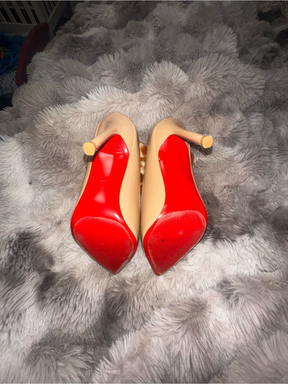 Nude Stiletto Pump with Red Sole - Women's High Heel